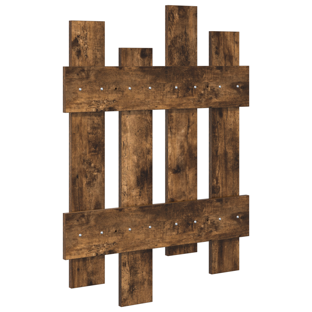 Produktbild för Väggmonterad Klädhängare Rökt ek 60 x 3 x 82 cm Konstruerat trä