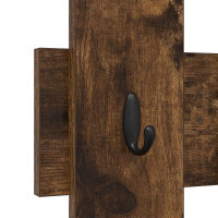 Produktbild för Väggmonterad Klädhängare Rökt ek 60 x 3 x 82 cm Konstruerat trä