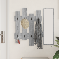 Produktbild för Väggmonterad Klädhängare Väggmonterad Grå Sonoma 60 x 3 x 82 cm