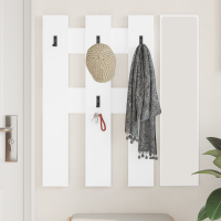 Produktbild för Väggmonterad Klädhängare Vit 65 x 3 x 100 cm Konstruerat trä