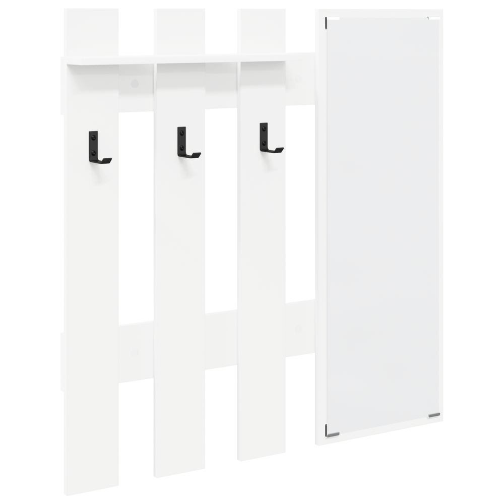 Produktbild för Väggmonterad Klädhängare Vit 100 x 10 x 100 cm Konstruerat trä