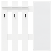 Produktbild för Väggmonterad Klädhängare Vit 100 x 10 x 100 cm Konstruerat trä