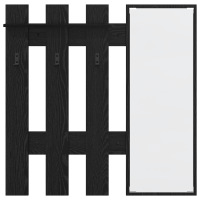 Produktbild för Väggmonterad Klädhängare med lagring Svart Ek 100 x 10 x 100 cm