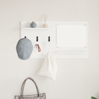 Produktbild för Väggmonterad Klädhängare Vit 90 x 10 x 50 cm Konstruerat trä
