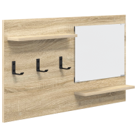 Produktbild för Väggmonterad Klädhängare med hylla Sonoma-ek 90 x 10 x 50 cm