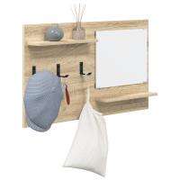 Produktbild för Väggmonterad Klädhängare med hylla Sonoma-ek 90 x 10 x 50 cm