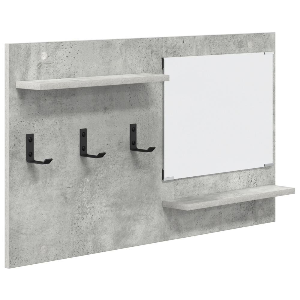 Produktbild för Väggmonterad Klädhängare med hylla Betonggrå 90 x 10 x 50 cm