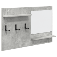 Produktbild för Väggmonterad Klädhängare med hylla Betonggrå 90 x 10 x 50 cm