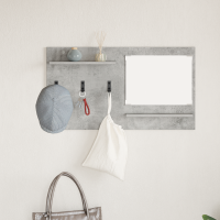 Produktbild för Väggmonterad Klädhängare med hylla Betonggrå 90 x 10 x 50 cm