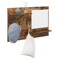 Produktbild för Väggmonterad Klädhängare med hylla Rökt ek 90 x 10 x 50 cm