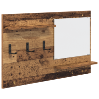 Produktbild för Väggmonterad Klädhängare med hylla Gammalt trä 90 x 10 x 50 cm