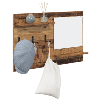 Produktbild för Väggmonterad Klädhängare med hylla Gammalt trä 90 x 10 x 50 cm