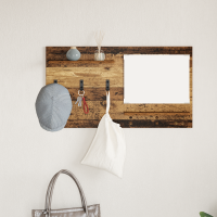 Produktbild för Väggmonterad Klädhängare med hylla Gammalt trä 90 x 10 x 50 cm