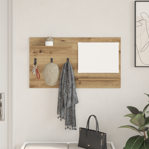 vidaXL Väggmonterad Klädhängare med hylla Artisan Ek 90 x 10 x 50 cm
