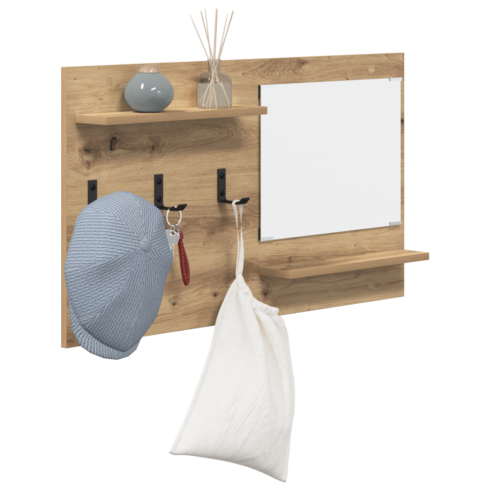Produktbild för Väggmonterad Klädhängare med hylla Artisan Ek 90 x 10 x 50 cm