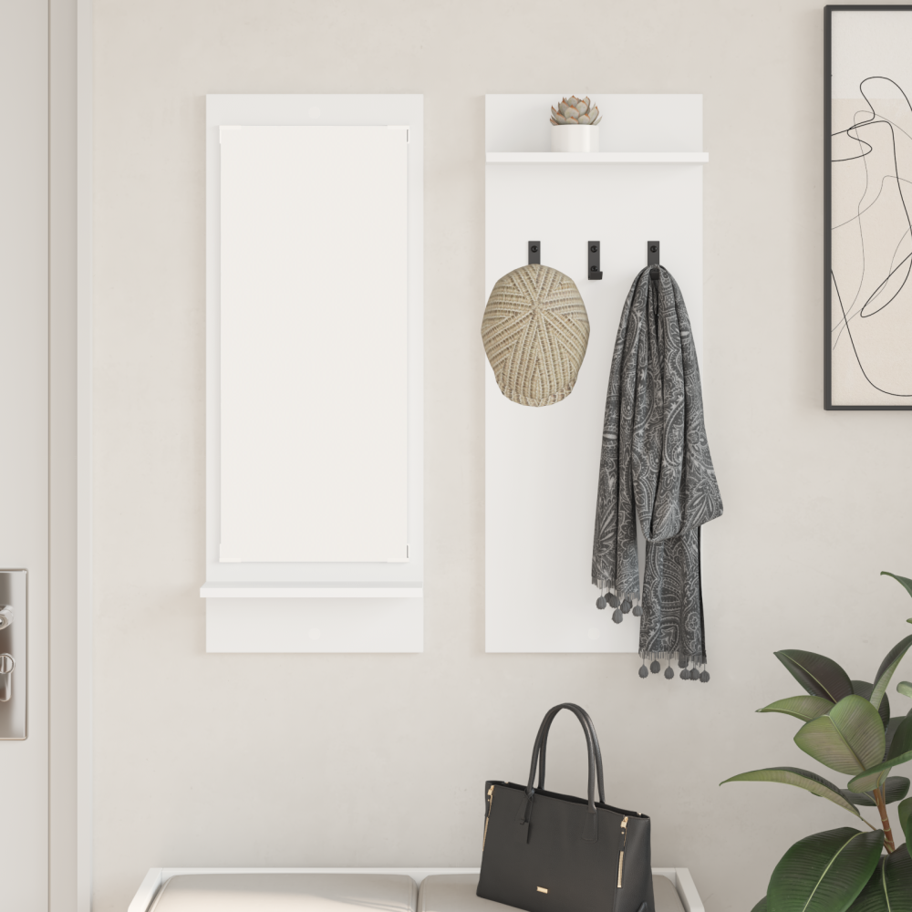 Produktbild för Väggmonterad Klädhängare Vit 70 x 10 x 90 cm Konstruerat trä