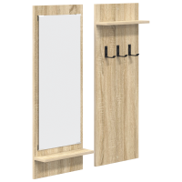 Produktbild för Väggmonterad Klädhängare med hylla Sonoma-ek 70 x 10 x 90 cm