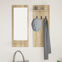 Produktbild för Väggmonterad Klädhängare med hylla Sonoma-ek 70 x 10 x 90 cm