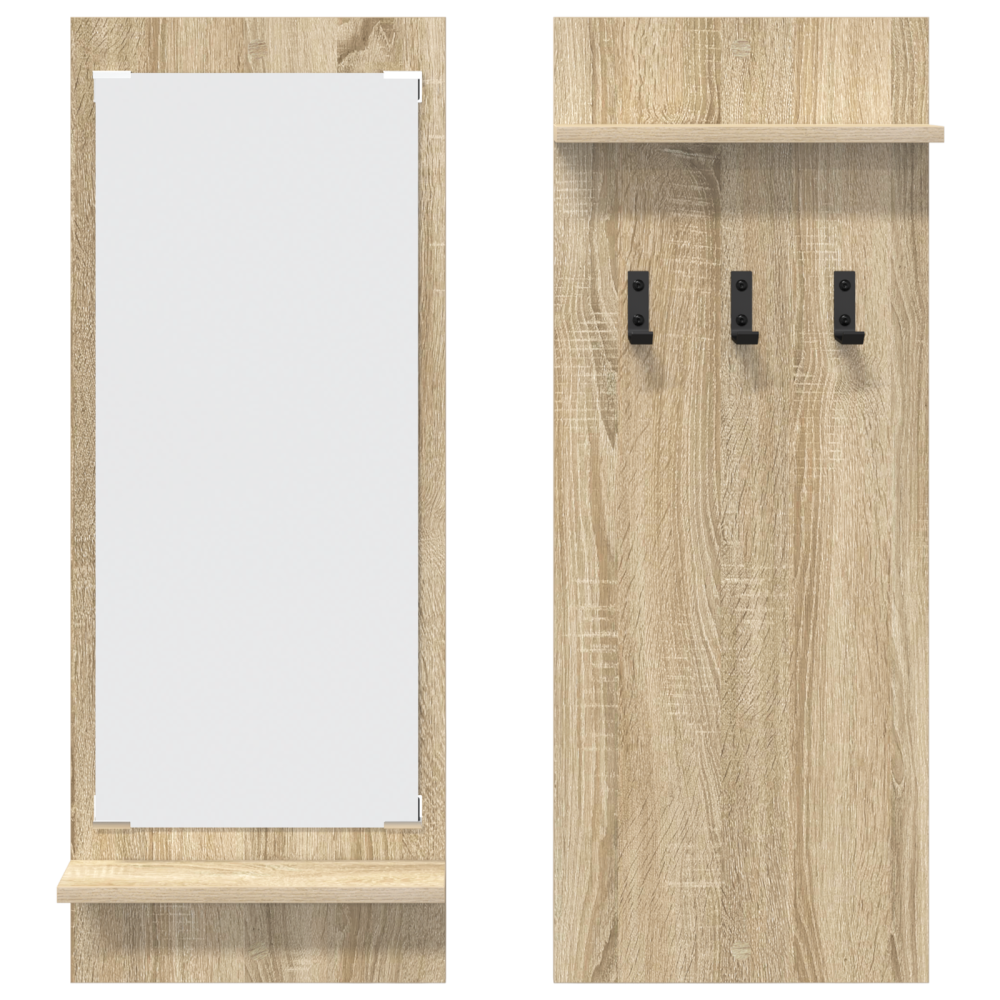 Produktbild för Väggmonterad Klädhängare med hylla Sonoma-ek 70 x 10 x 90 cm