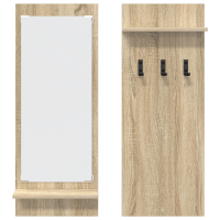 Produktbild för Väggmonterad Klädhängare med hylla Sonoma-ek 70 x 10 x 90 cm