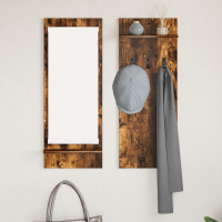 Produktbild för Väggmonterad Klädhängare med hylla Rökt ek 70 x 10 x 90 cm