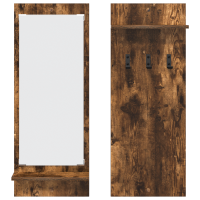 Produktbild för Väggmonterad Klädhängare med hylla Rökt ek 70 x 10 x 90 cm