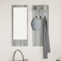 Produktbild för Väggmonterad Klädhängare med hylla Grå Sonoma 70 x 10 x 90 cm