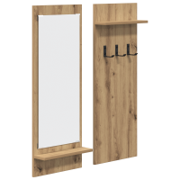 Produktbild för Väggmonterad Klädhängare med hylla Artisan Ek 70 x 10 x 90 cm