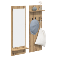 Produktbild för Väggmonterad Klädhängare med hylla Artisan Ek 70 x 10 x 90 cm