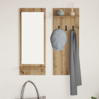 Produktbild för Väggmonterad Klädhängare med hylla Artisan Ek 70 x 10 x 90 cm