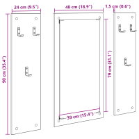 Produktbild för Väggmonterad Klädhängare Vit 96 x 1,5 x 90 cm Konstruerat trä