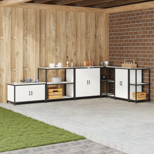 vidaXL Köksförvaring HATTEM Vit 90 x 50 x 92 cm Stål
