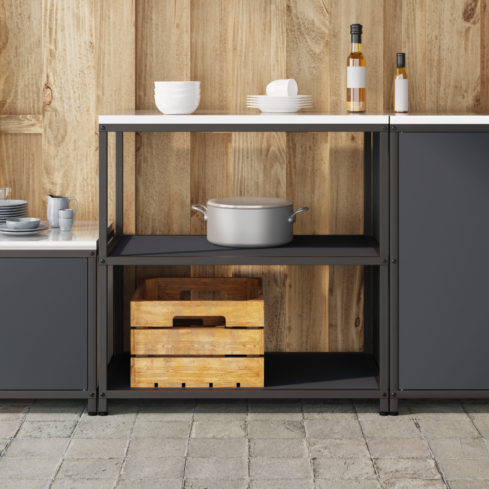 Produktbild för Köksförvaring HATTEM Antracit 90 x 50 x 92 cm Stål
