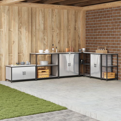 vidaXL Köksförvaring HATTEM Silver 90 x 50 x 92 cm Stål