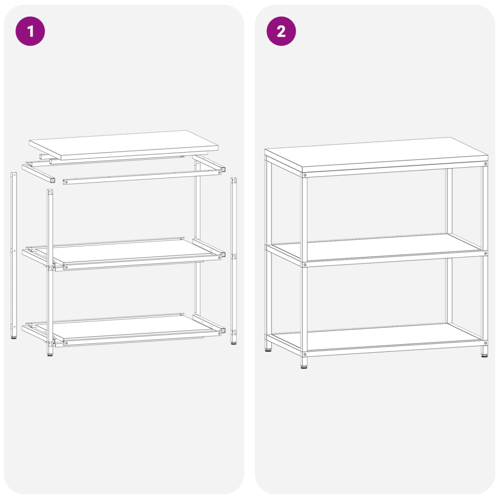 Produktbild för Köksförvaring HATTEM Silver 90 x 50 x 92 cm Stål