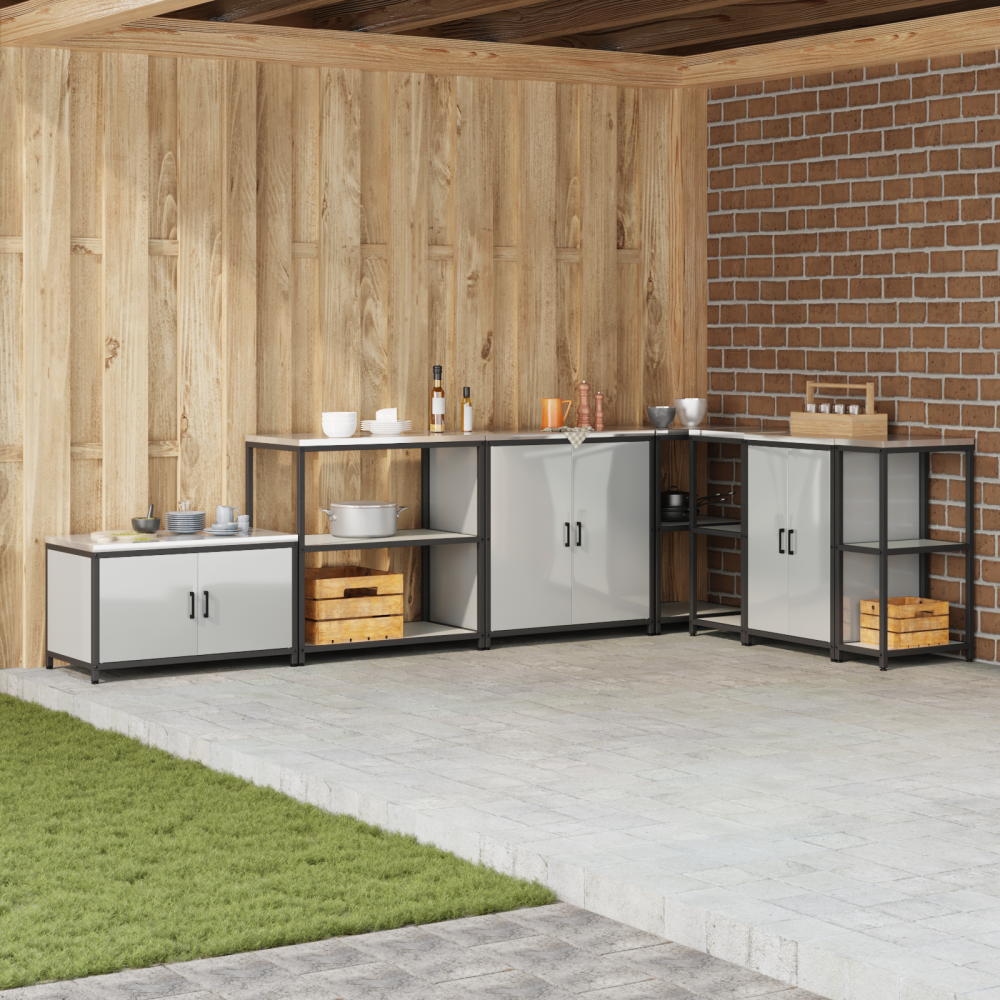 Produktbild för Köksförvaring HATTEM Silver 90 x 50 x 92 cm Stål