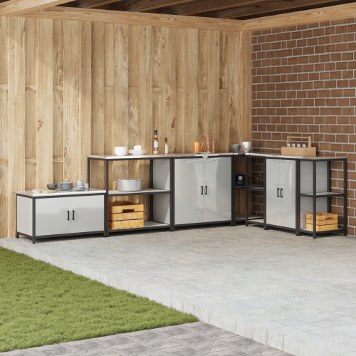 vidaXL Köksförvaring HATTEM Silver 90 x 50 x 92 cm Stål