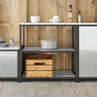 Produktbild för Köksförvaring HATTEM Silver 90 x 50 x 92 cm Stål