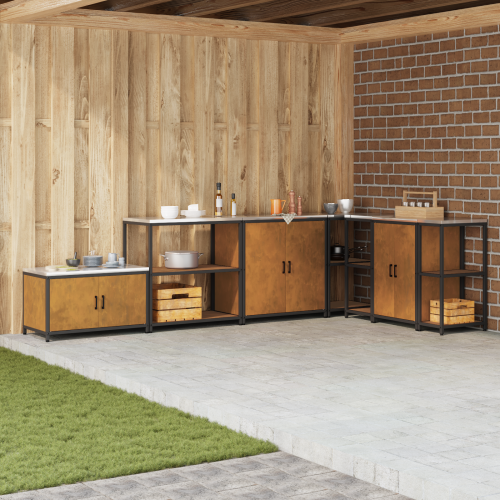 vidaXL Köksförvaring HATTEM Rostig 90 x 50 x 92 cm Stål
