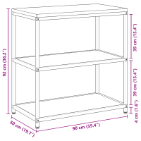 Produktbild för Köksförvaring HATTEM Rostig 90 x 50 x 92 cm Stål