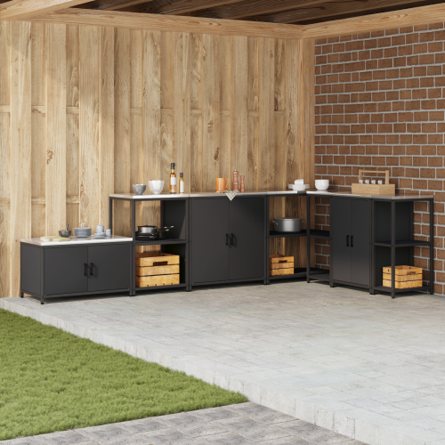 vidaXL Köksförvaring HATTEM Svart 60 x 50 x 92 cm Stål