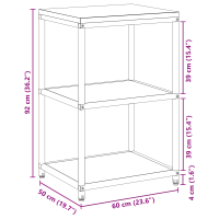 Produktbild för Köksförvaring HATTEM Svart 60 x 50 x 92 cm Stål