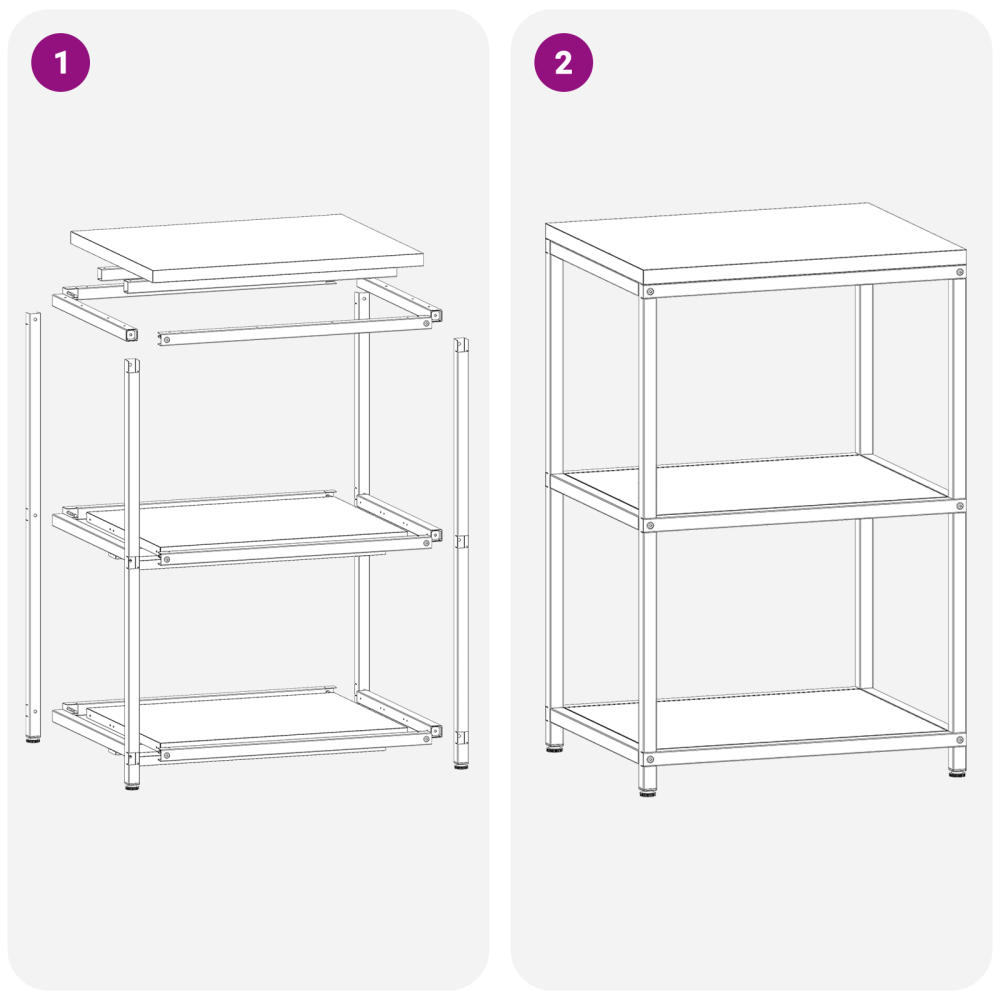 Produktbild för Köksförvaring HATTEM Vit 60 x 50 x 92 cm Stål