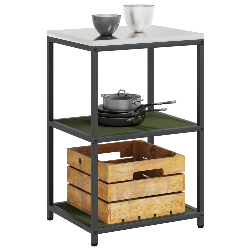 Produktbild för Köksförvaring HATTEM Olivgrön 60 x 50 x 92 cm Stål