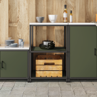 Produktbild för Köksförvaring HATTEM Olivgrön 60 x 50 x 92 cm Stål