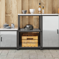 Produktbild för Köksförvaring HATTEM Silver 60 x 50 x 92 cm Stål