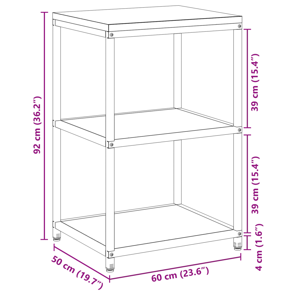 Produktbild för Köksförvaring HATTEM Rostig 60 x 50 x 92 cm Stål