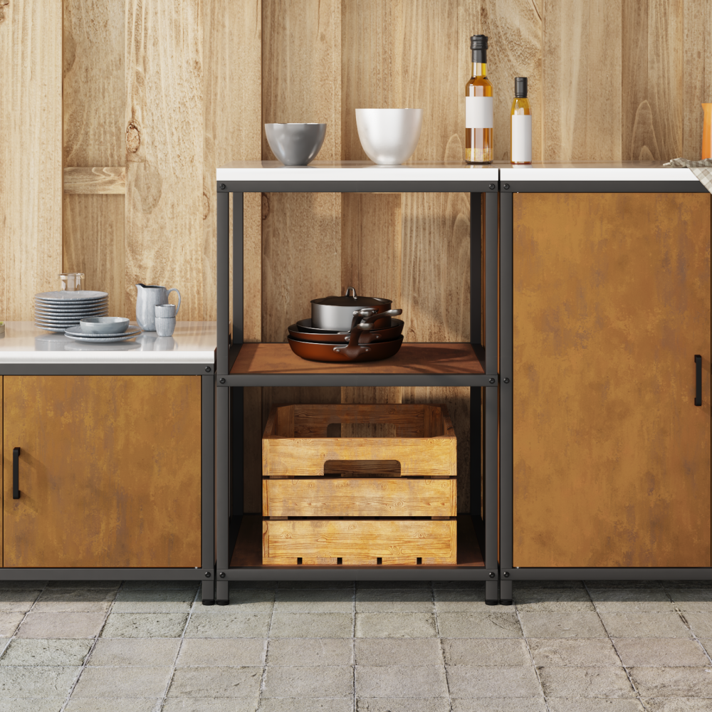Produktbild för Köksförvaring HATTEM Rostig 60 x 50 x 92 cm Stål
