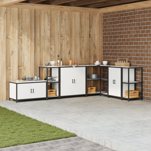 vidaXL Köksförvaring HATTEM Vit 40 x 50 x 92 cm Stål