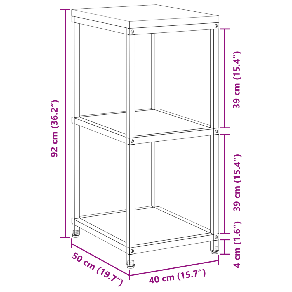 Produktbild för Köksförvaring HATTEM Vit 40 x 50 x 92 cm Stål